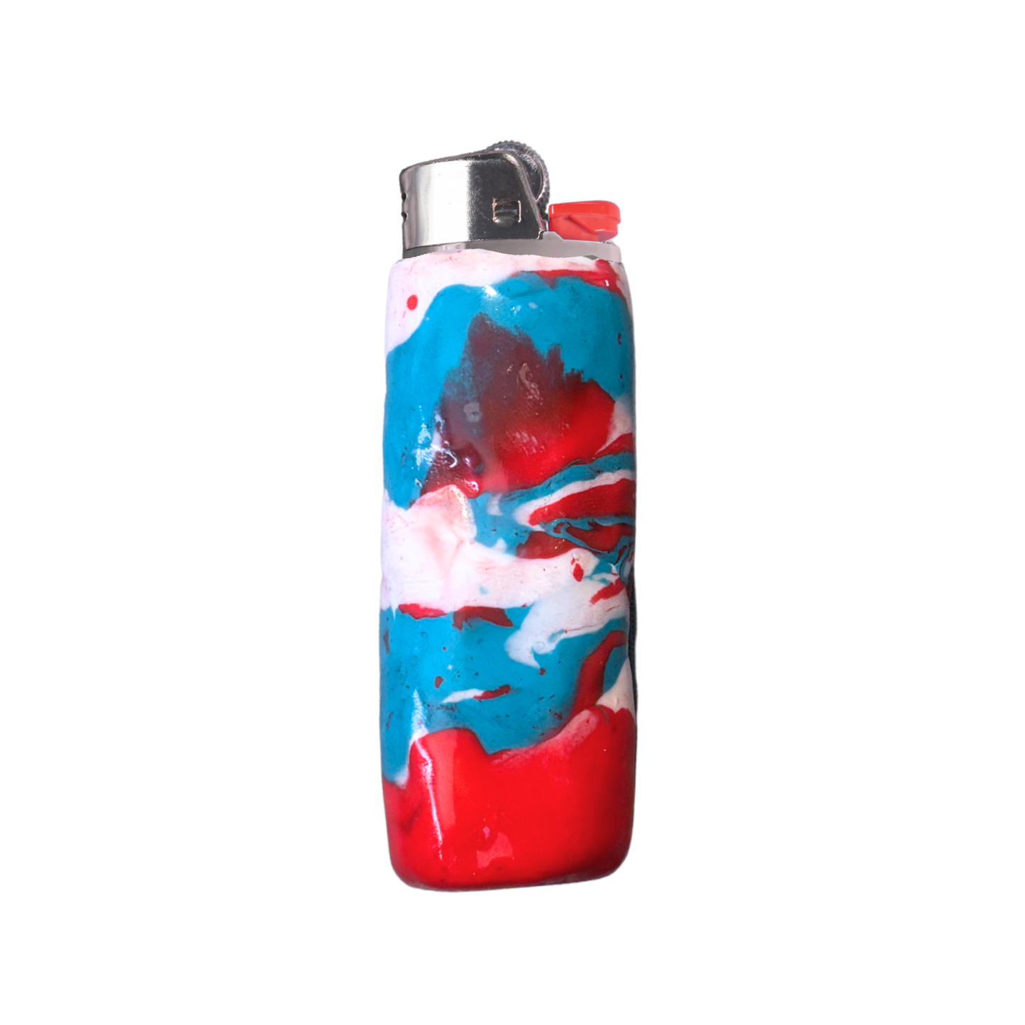 Turquoise & Red Lighter Case