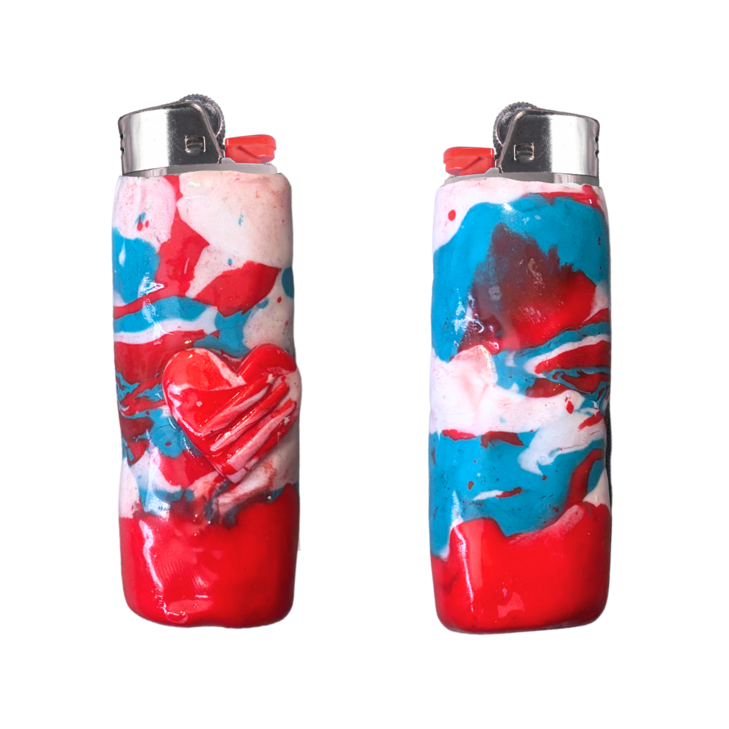 Turquoise & Red Lighter Case
