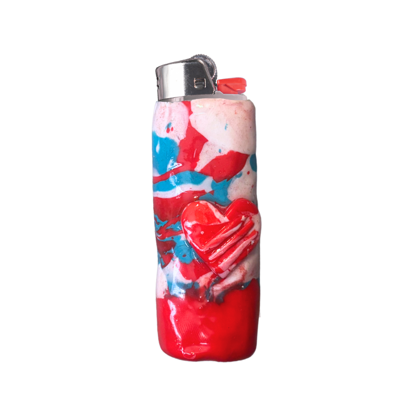 Turquoise & Red Lighter Case