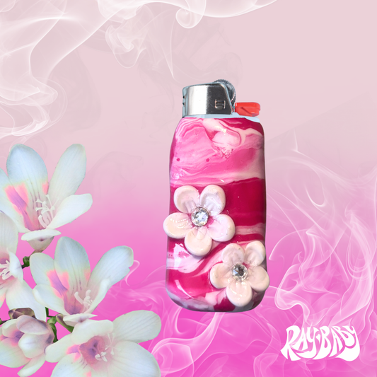 White Hibiscus Mini Lighter Case