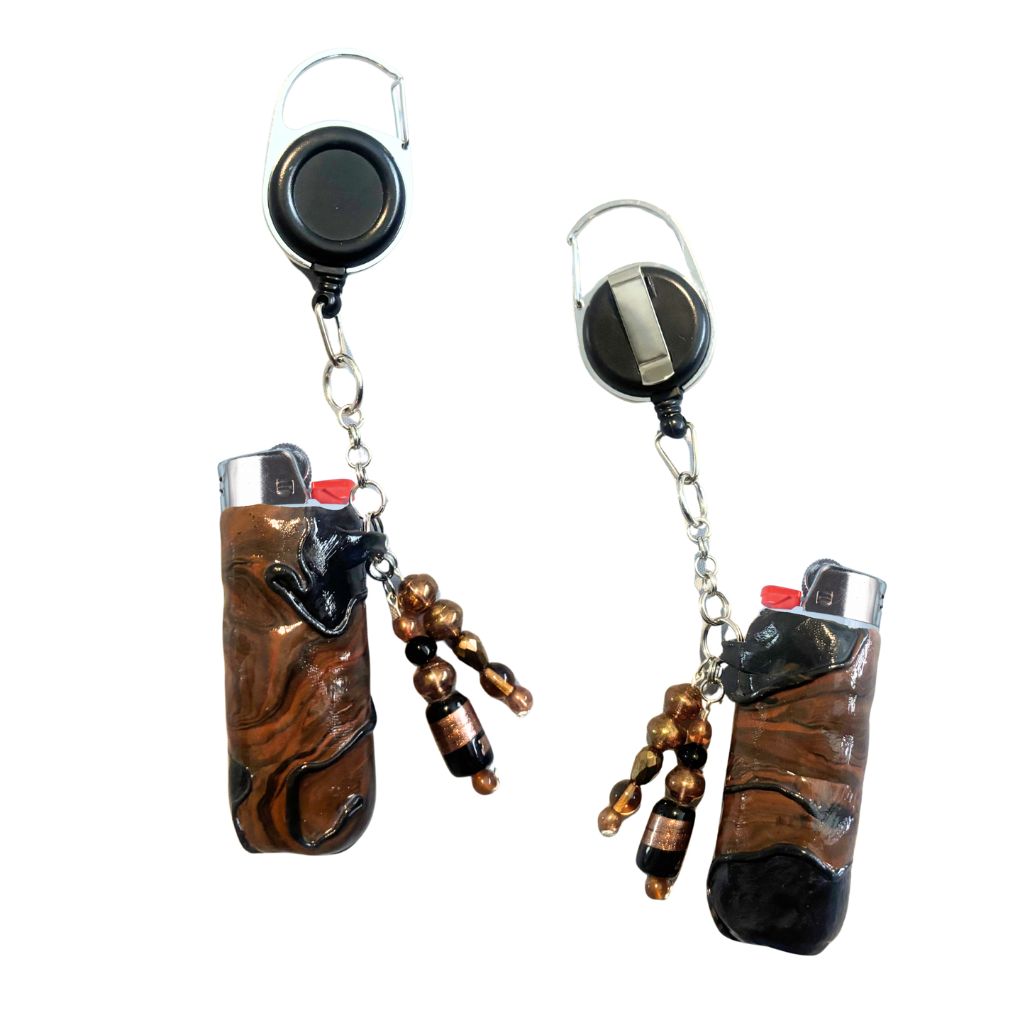 Tigers Eye Lighter Case with Lighter Leash