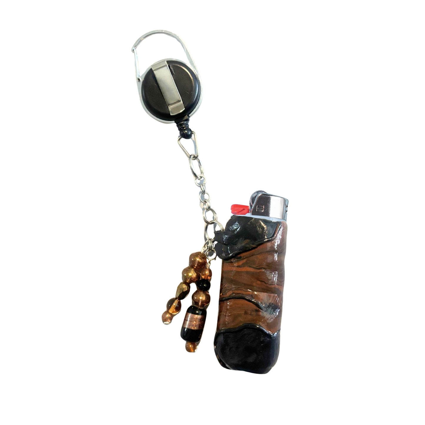 Tigers Eye Lighter Case with Lighter Leash